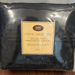 Black Sateen 600 Thread Count Luxury Bedding Sheets